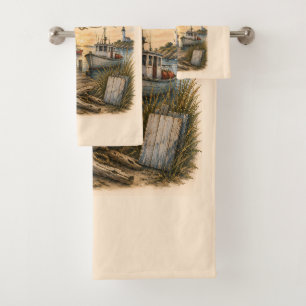 Harbour Morning Club Coastal Lighthouse Bath Towel Set