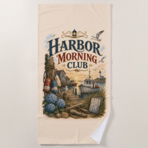 Harbour Morning Club Coastal Lighthouse Beach Towel