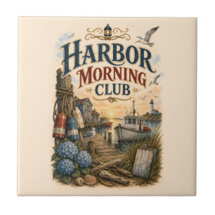Harbour Morning Club Coastal Lighthouse Ceramic Tile