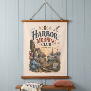 Harbour Morning Club Coastal Lighthouse Hanging Tapestry
