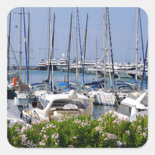 Harbour of Cannes in France Square Sticker