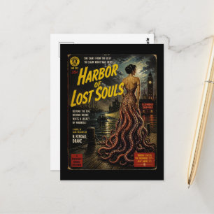 Harbour of Lost Souls Faux Horror Book Cover Postcard