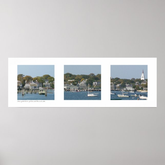 Harbour of Nantucket, Massachusetts Triptych Poster (Front)
