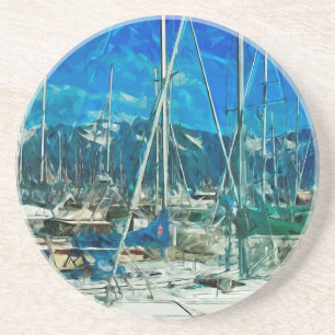 Harbour of Seward Alaska Abstract Impressionism Coaster
