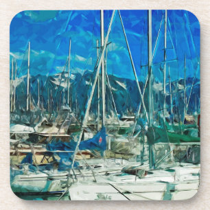 Harbour of Seward Alaska Abstract Impressionism Coaster