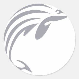 Harbour Porpoise in Swish Drawing Style Classic Round Sticker