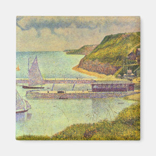 Harbour Port-en-Bessin High Tide by Georges Seurat Magnet
