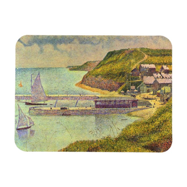 Harbour Port-en-Bessin High Tide by Georges Seurat Magnet (Horizontal)