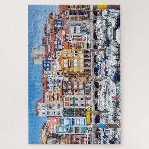 Harbour. Port With Houses and Yachts Jigsaw Puzzle