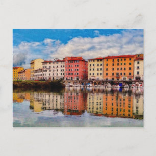 Harbour Reflections (Painted) Postcard