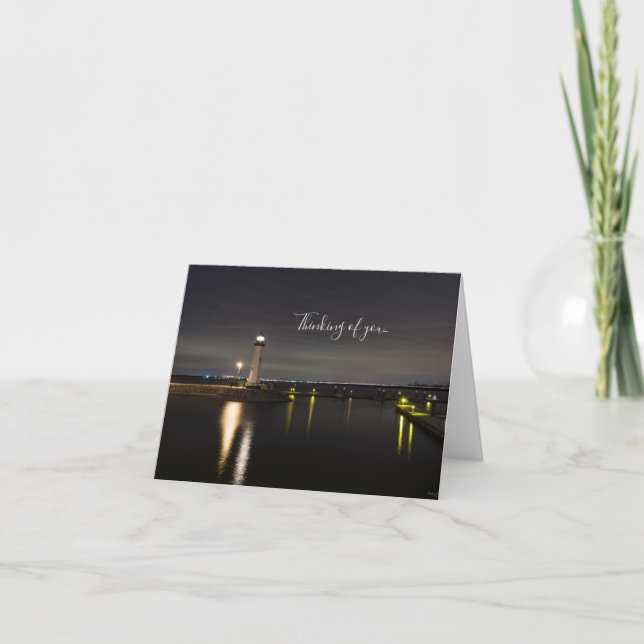 Harbour Rockwall Lighthouse Thinking Of You Card (Front)