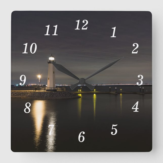Harbour Rockwall Lighthouse Wall Clock (Front)