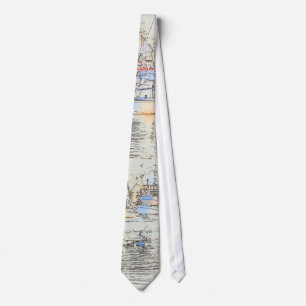 Harbour Sailboats Art Tie