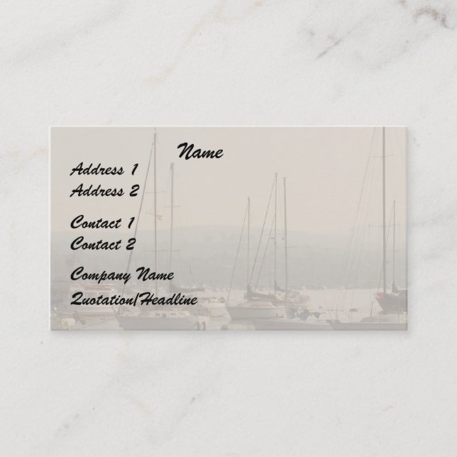 Harbour/Sailboats Business Card (Front)