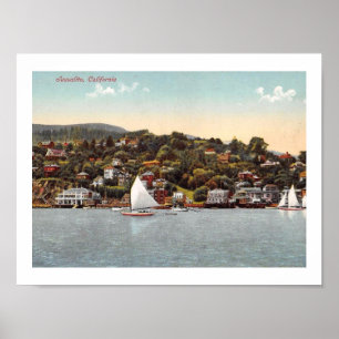 Harbour Sailboats, Sausalito, California Vintage Poster