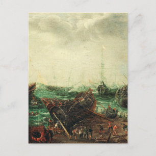 Harbour scene by Adam Willaerts Postcard