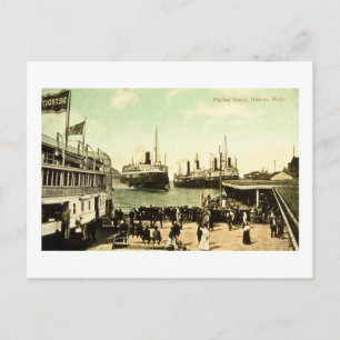 Harbour Scene, Detroit, Michigan Postcard
