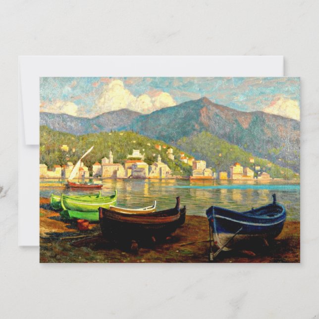 Harbour Scene from Rapallo, fine art, Card (Front)