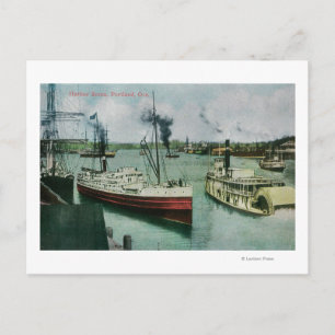 Harbour Scene in Portland, Oregon Postcard