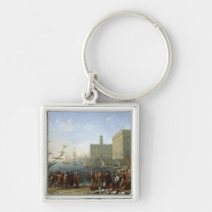 Harbour Scene Key Ring