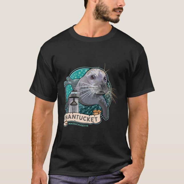 Harbour Seal And Brant Lighthouse Nantucket Massac T-Shirt (Front)
