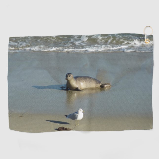 Harbour Seal at La Jolla California Golf Towel (Horizontal)