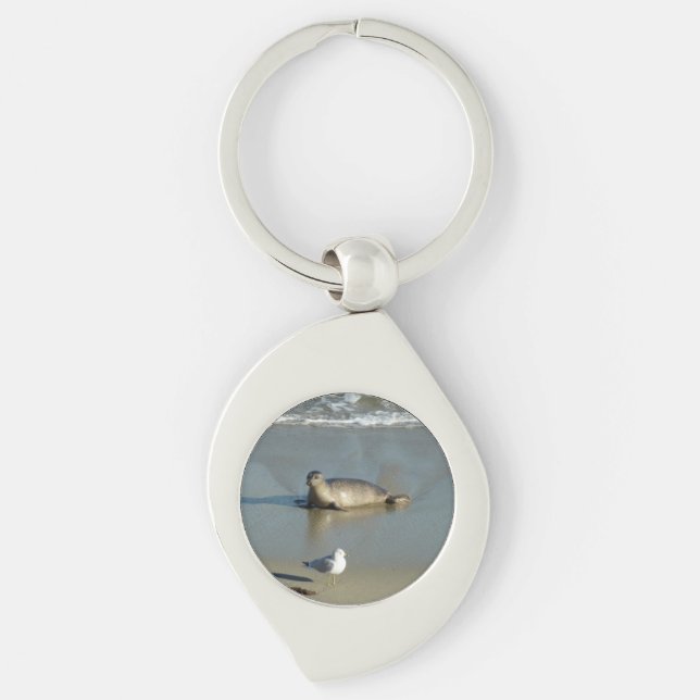 Harbour Seal at La Jolla California Key Ring (Front)