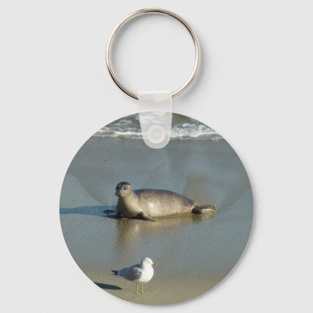 Harbour Seal at La Jolla California Key Ring (Front)