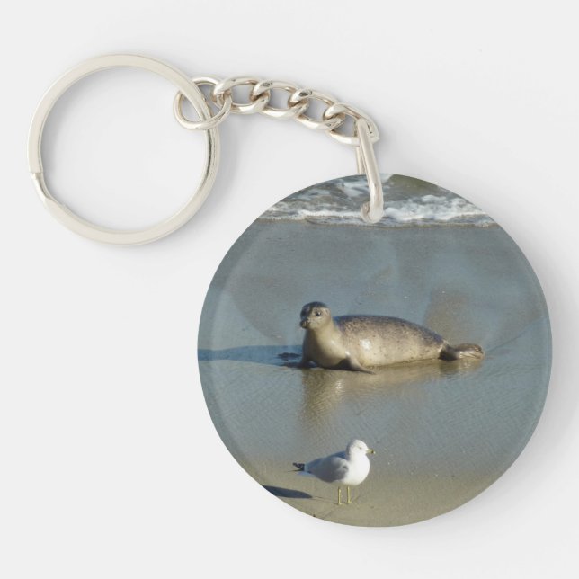 Harbour Seal at La Jolla California Key Ring (Front)