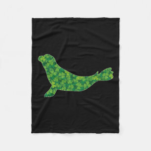 Harbour Seal St Patricks Day Shamrock Boys Women K Fleece Blanket