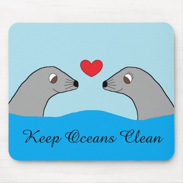 Harbour Seals in Love Mouse Pad (Front)