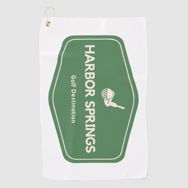 Harbour Springs Michigan Golf Destination Golf Towel (Front)
