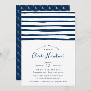 Harbour Stripe Bridal Shower Invitation
