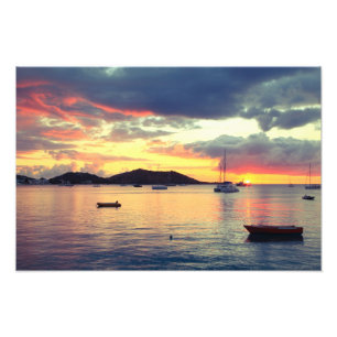 Harbour Sunset in Grand Case, St. Martin Photo Print