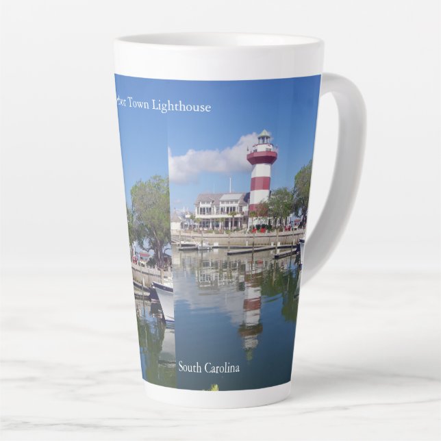 Harbour Town Lighthouse latte mug (Right Angle)