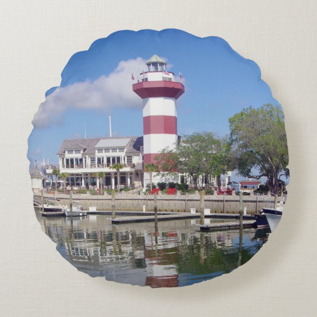 Harbour Town Lighthouse round pillow (Front)