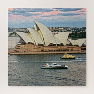 Harbour Traffic - Sydney Opera House - 20x20-676 p Jigsaw Puzzle