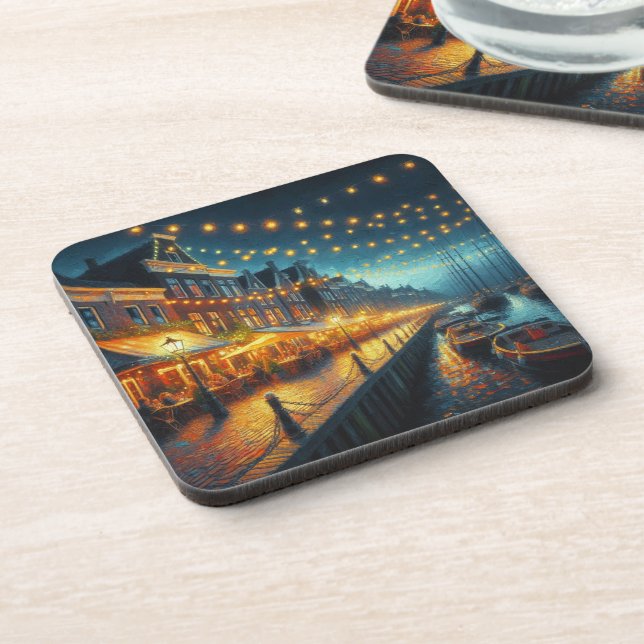 Harbourside Cafés in Netherlands Coaster (Left Side)
