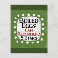Hard Boiled Eggs Review 5 Stars Postcard