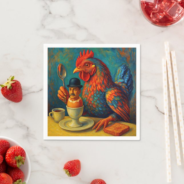 Hard-Boiled Human - Fowl Play at Breakfast Napkin (Insitu)