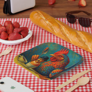 Hard-Boiled Human - Fowl Play at Breakfast Paper Plate
