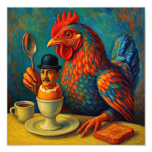 Hard-Boiled Human - Fowl Play at Breakfast Photo Print