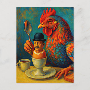 Hard-Boiled Human - Fowl Play at Breakfast Postcard