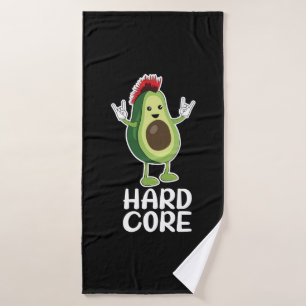 Hard Core Avocado Funny Bath Towel
