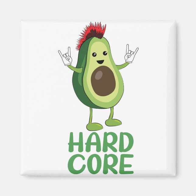 Hard Core Avocado Funny Magnet (Front)