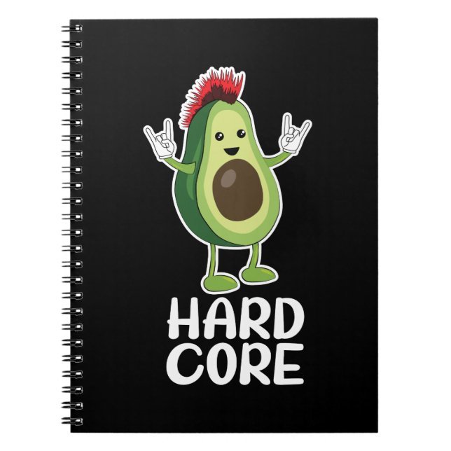 Hard Core Avocado Funny Notebook (Front)