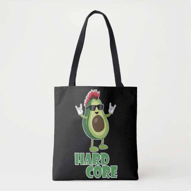 Hard Core Avocado Funny Tote Bag (Front)