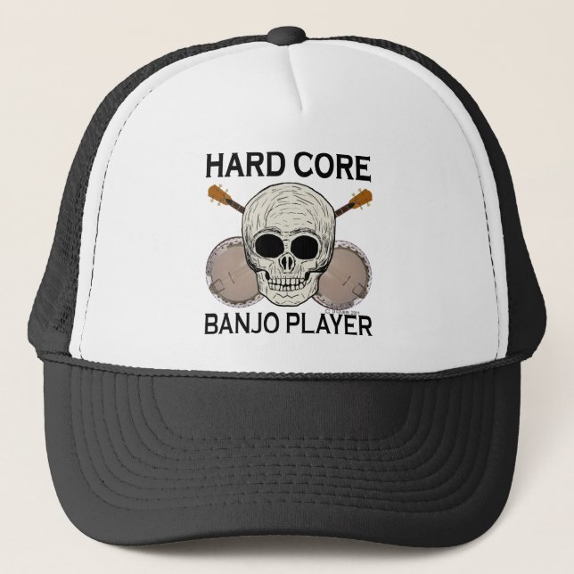 Hard Core Banjo Player Trucker Hat (Front)