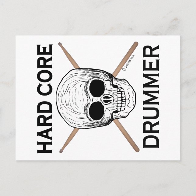 Hard Core Drummer Postcard (Front)