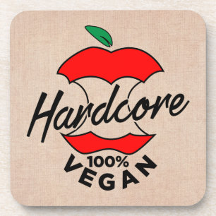 Hard Core Vegan, Apple Core Vegan, Hardcore Vegan Coaster